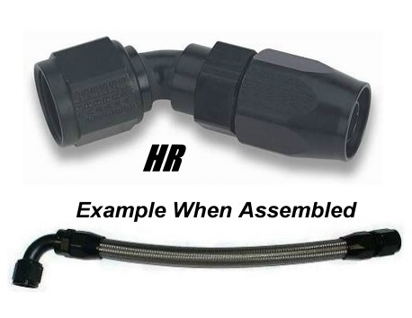 -10 AN 45 Degree Hose End - Black Anodized - Click Image to Close